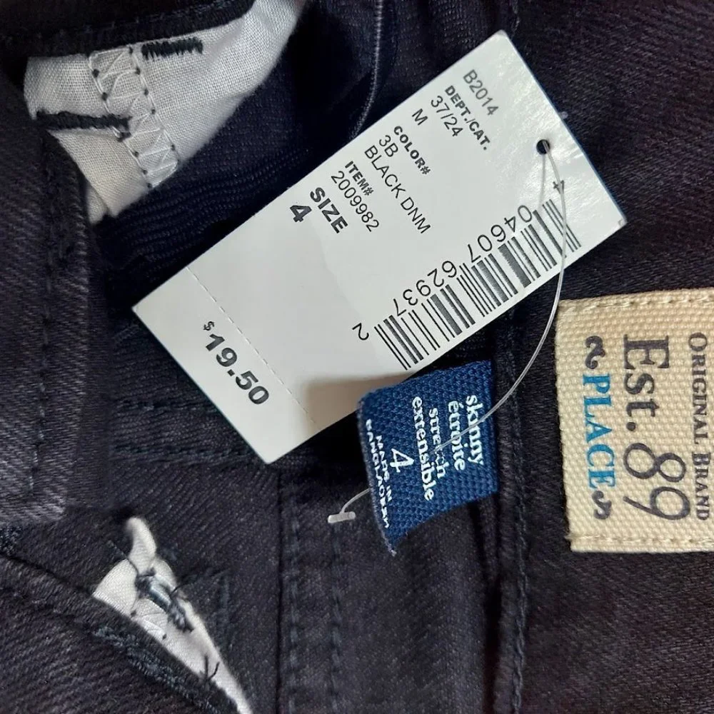 Bundle of‎ 2 Girl's Children's Place Jeans Size 4/4T New Blue Denim/Black Jeans